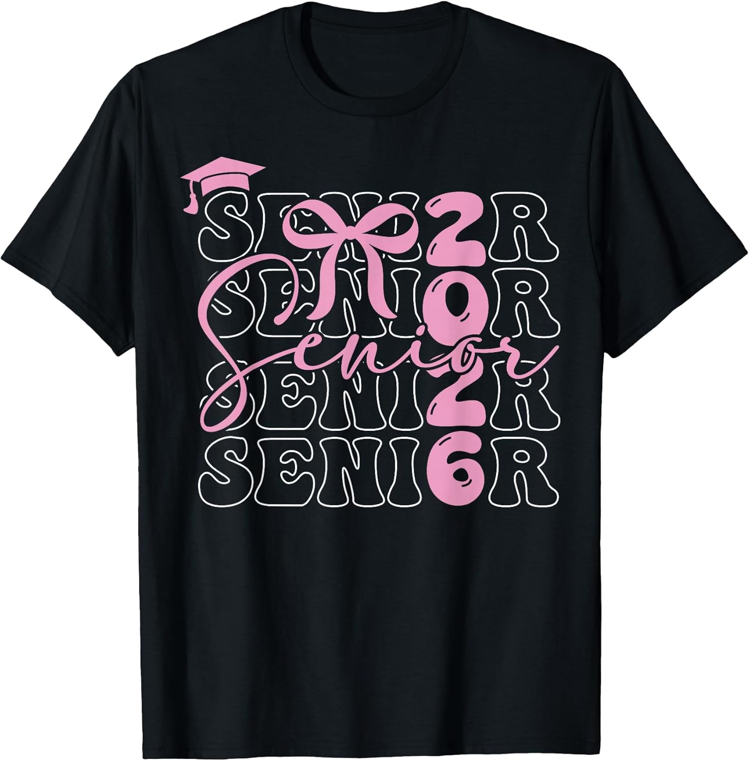 Senior 2026 Class of 2026 Coquette Pink Bow Graduation 2026 T-Shirt
