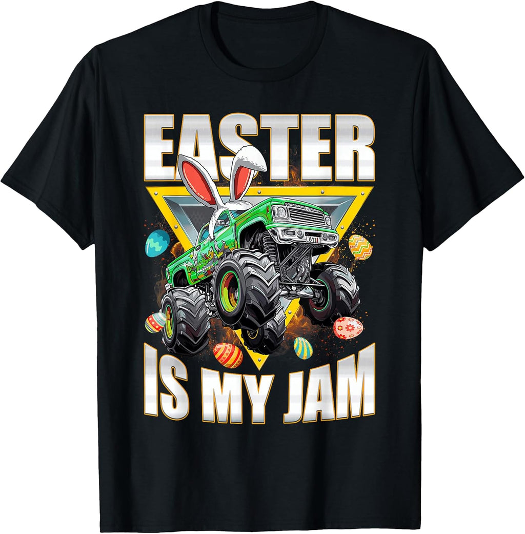 Rabbit Monster Truck Lovers Happy Easter Day Tee