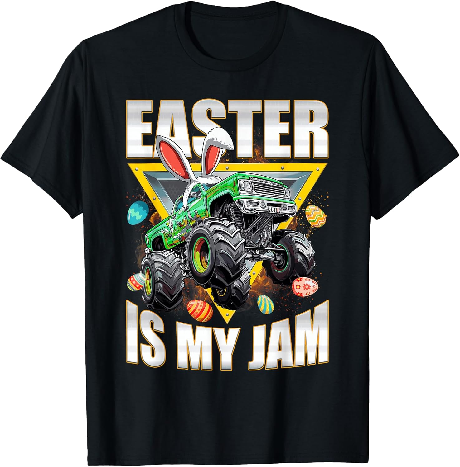 Rabbit Monster Truck Lovers Happy Easter Day Tee