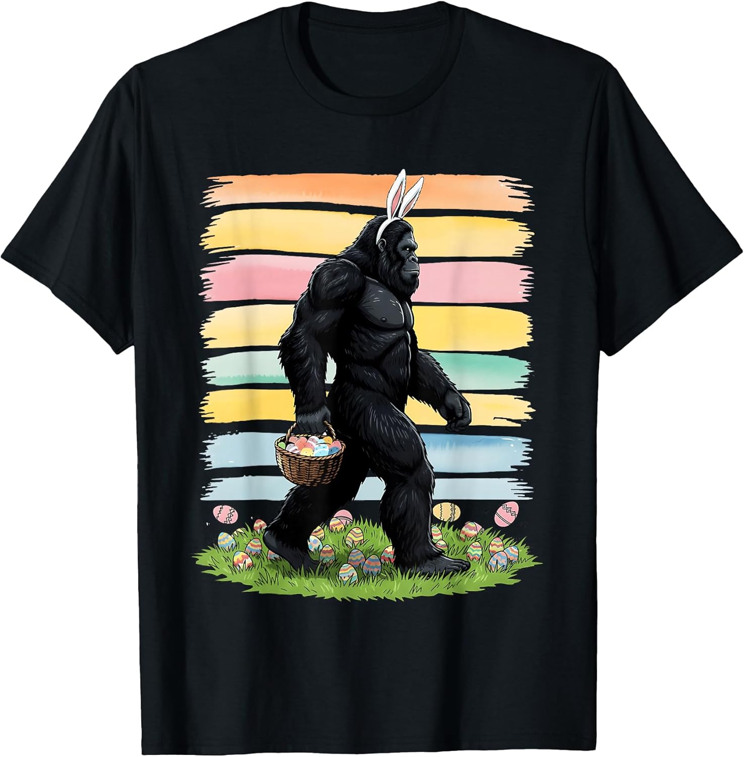 Happy Easter Day Bigfoot Funny Bunny Gat Mea