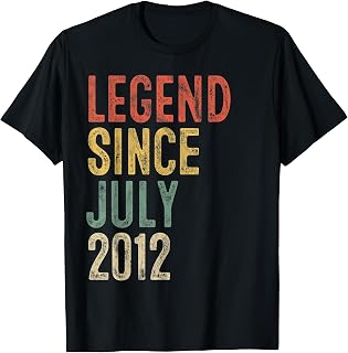 Legend Since July 2012 14th Birthday Boy Girl 14 Year Old T-Shirt