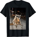 Raccoon Eating Hot Dogs Meme Hungry Trash Panda Snack Animal T-Shirt
