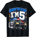 5th Birthday Police Car Police Officer 5 Year Old Boy Gifts T-Shirt