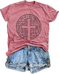 Easter Shirts for Women He is Risen T-Shirt Christian Easter Short Sleeve Easter Gift Bible Verse Tee Tops