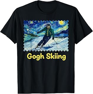 Gogh Skiing Ski Funny Van Gogh Pun Winter Sports Art Design T-Shirt