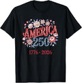 Womens 250th Anniversary 250 American 4th of July Fourth T-Shirt