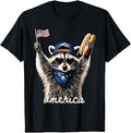 USA America Raccoon Hot Dog 1776-2026 4th of July 250 Years T-Shirt