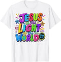 Jesus is The Light of The World John 8:12 Christian VBS Neon T-Shirt
