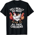 Funny Chicken Art for Men Women Kids Farm Farmer Chicken T-Shirt