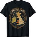 British Isles Sea England Scotland Wales Ireland Vintage Map T-Shirt