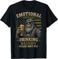 Emotional Support Drinking Buddy USA Beer Drinking Funny T-Shirt