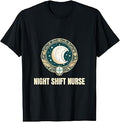 Night Shift Nurse Crescent Moon Stethoscope Design T-Shirt