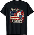 Funny America Turns 250 I Turn 50 1976 USA 50th Birthday T-Shirt