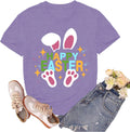 Easter Shirts for Women Happy Easter Egg Rabbit Tshirts Spring Bunny Short Sleeve Tee Tops