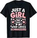 Best Schnauzer Art for Women Girls Kids Giant Mini Schnauzer T-Shirt