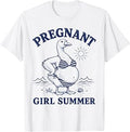 Pregnant Girl Summer Funny Goose Bikini Beach Women Retro T-Shirt