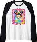 Hello 4th Grade Rainbow Back to School Messy Bun Girl Raglan Baseball Tee