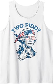 Two Fiddy 4th of July George Washington 250 Funny Tank Top