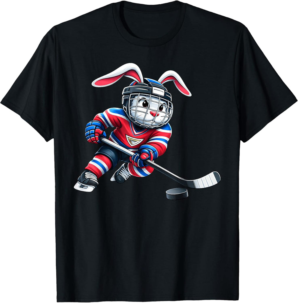 Easter Bunny Ice Hockey Player