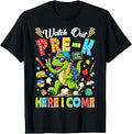 Watch Out Pre-K Here I Come Dino First Day of School Boy Kid T-Shirt