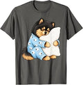 Black and Tan Pomeranian Sleeping in Cute Pajamas Sleep Dog T-Shirt