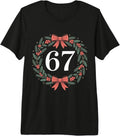 67 Christmas Wreath Meme Six Seven 6 7 Christmas Brainrot Premium Tri-Blend T-Shirt