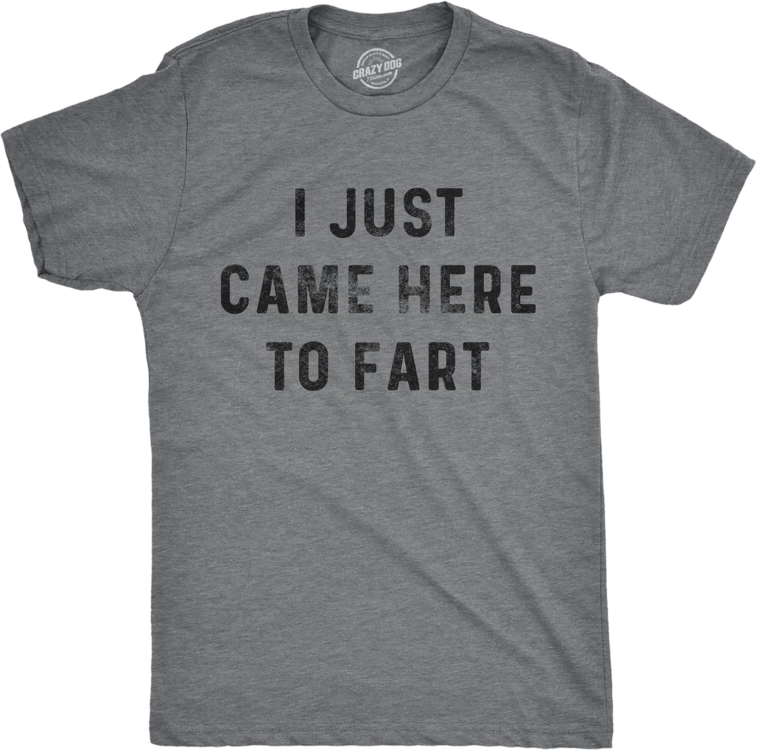 Mens I Just Came Here to Fart T Shirt Funny Pass Gas Toilet Humor Novelty Tee