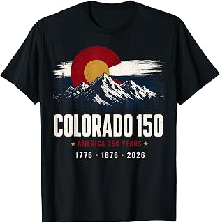 Colorado 150 Years 4th of July America 250 Vintage USA Flag T-Shirt