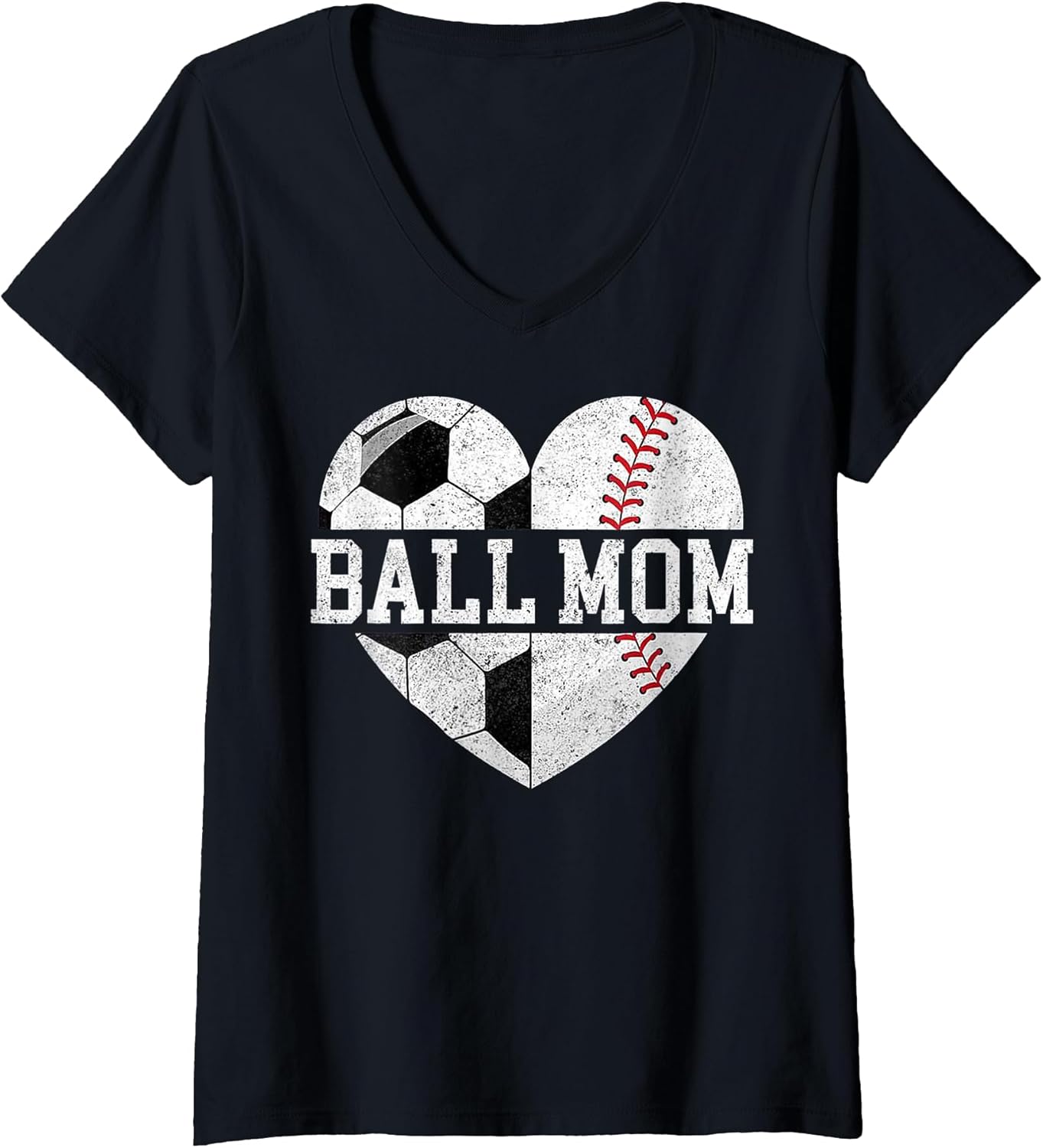 Mom Of Both Heart Soccer Baseball Sports Mom Retro