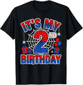 Its My 2nd Birthday Boy 2 Year Old Spider Web Birthday Party T-Shirt