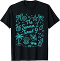 The Summer I Turned 9 Tropical Beach Birthday T-Shirt