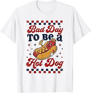 Bad Day to Be A Hot Dog 4th of July Shirt BBQ Men Women Boys T-Shirt