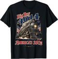Big Boy 4014 Train 4th of July Retro America Flag Men Women T-Shirt