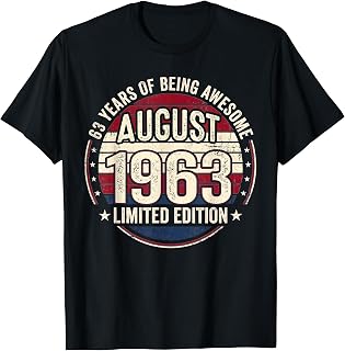 Vintage 63 Birthday Decorations Men 63yr 1963 63rd Birthday T-Shirt