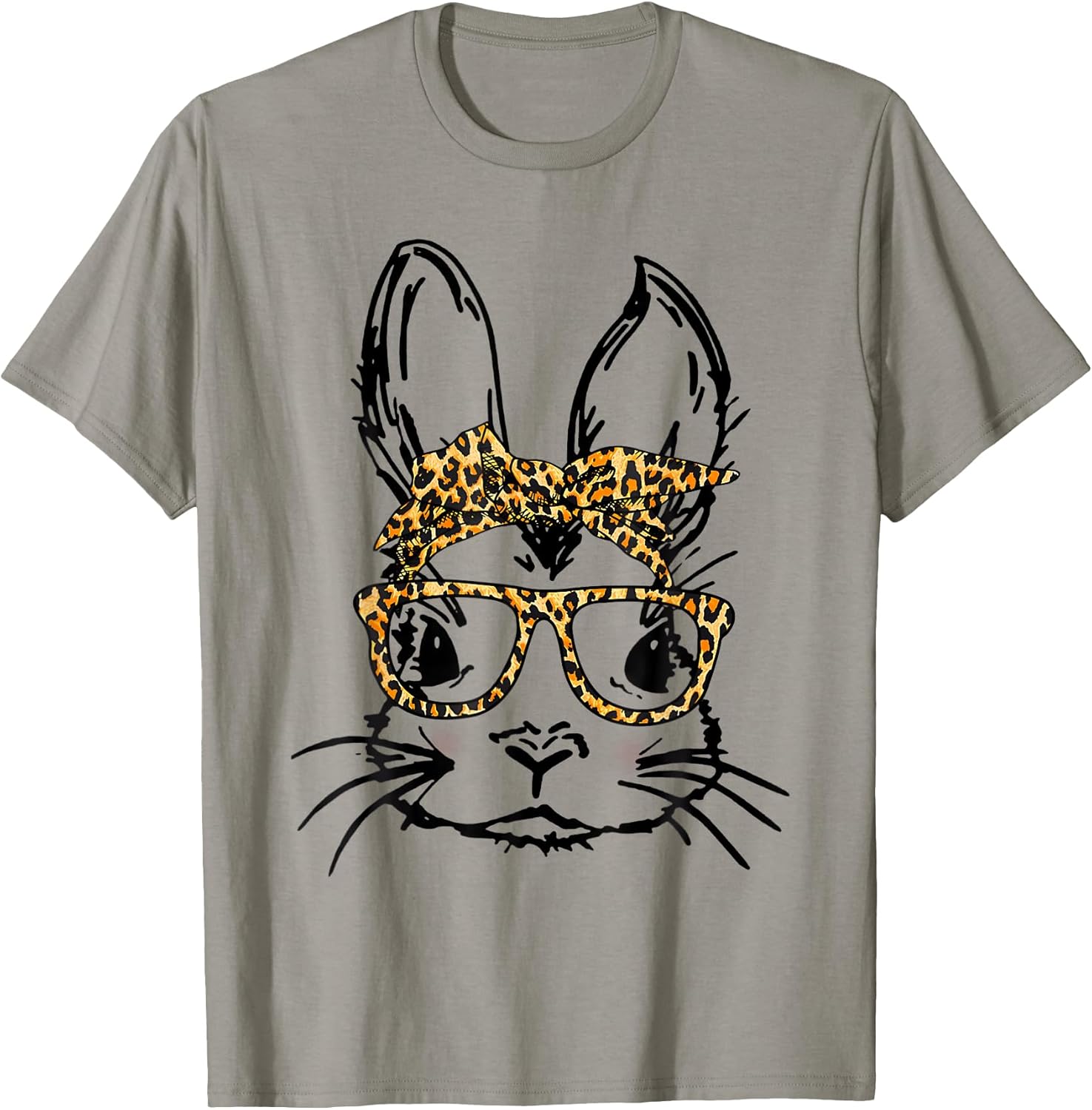 Cute Bunny Wearing Glasses Leopard Easter Day