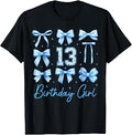 13th Birthday Girl Kid Coquette Bow 13 Year Old Bday Party T-Shirt