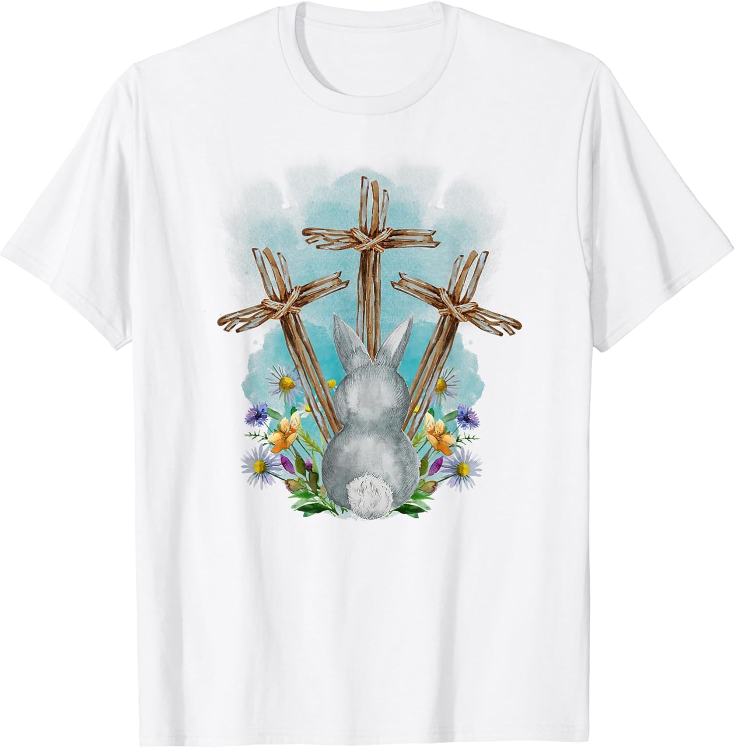 Bunny with Trio Crosses Inspirational Christian