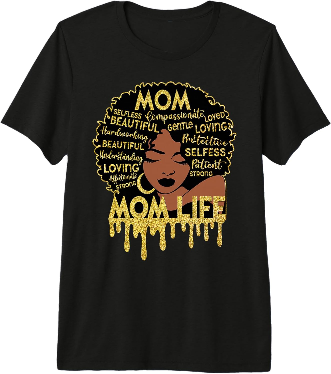 Black Mom Afro Women Mother's Day Tee