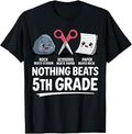 Nothing Beats 5th Grade Back to School Rock Paper Scissors T-Shirt
