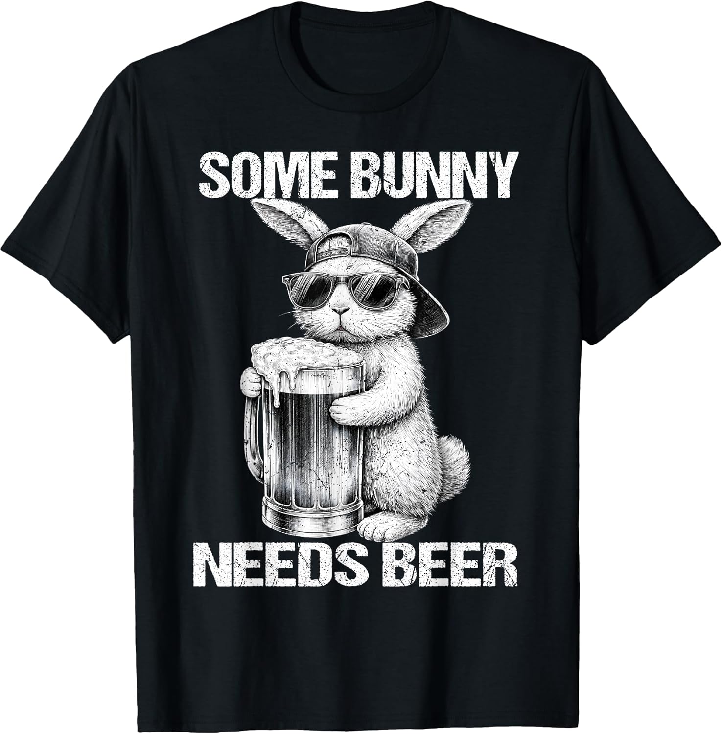 Funny Bunny Rabbit Drinking Drink Tee Easter Men