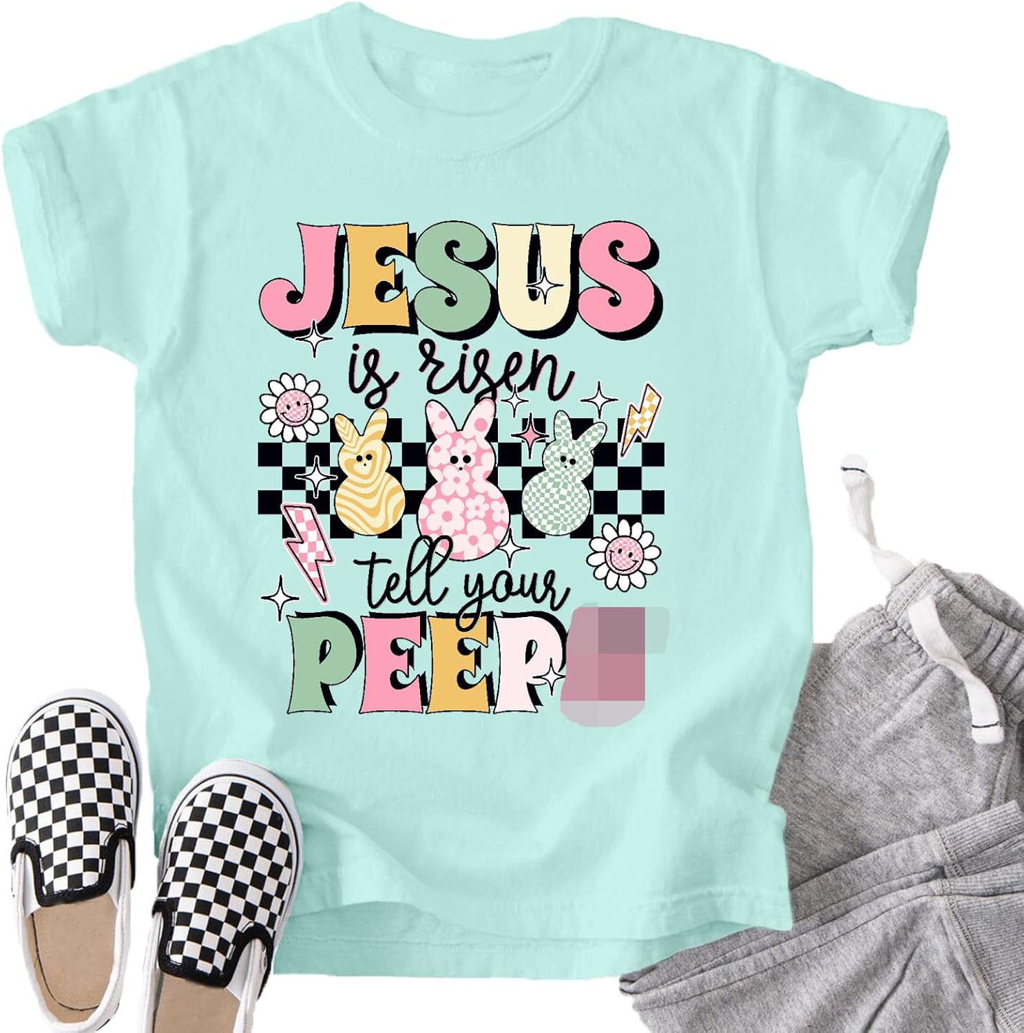 Kids Easter Shirts Happy Easter Day T-Shirt Jesus Tee Tops