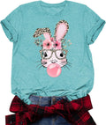 Women's Easter Shirts Easter Bunny Printed T Shirts Funny Rabbit Easter Graphic Tee Happy Easter Holiday Top