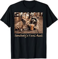 Somebody's Feral Aunt Funny Raccoon Coffee Pregnancy Reveal T-Shirt
