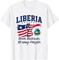 Liberia Rich Culture Strong People with Distressed Flag T-Shirt