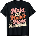 Maid of Honor Groovy Funny Bridal Party Wedding Bachelorette T-Shirt