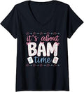 Women's Coquette Funny Mahjong It's About Bamn Time Outfit V-Neck T-Shirt