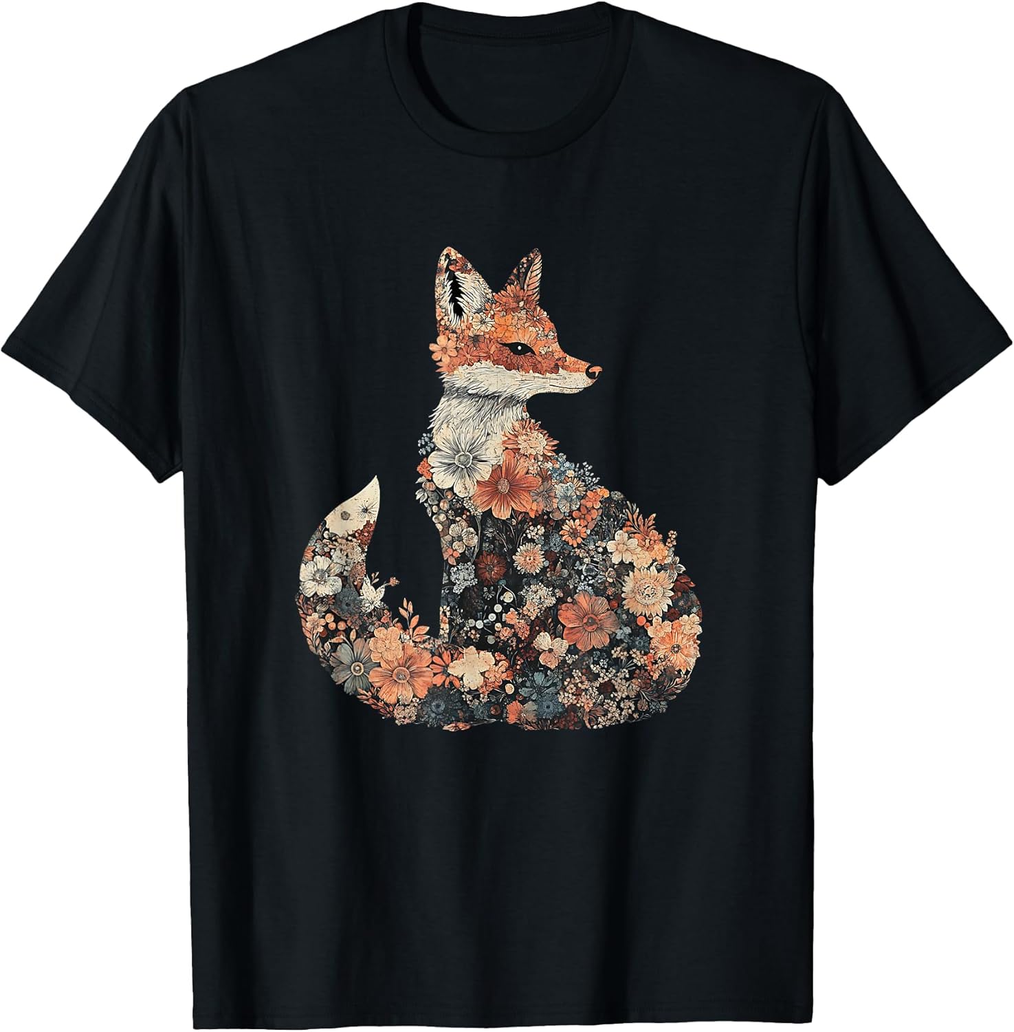 Floral Fox – Cottagecore Woodland Animal T-Shirt