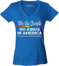 We The People No Kings in America Women's V-Neck T-Shirt Slim Fit