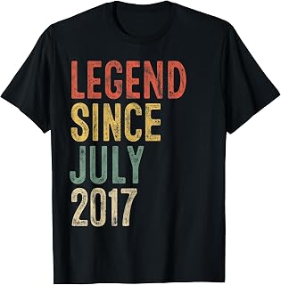 Legend Since July 2017 9th Birthday Boy Girl 9 Year Old T-Shirt