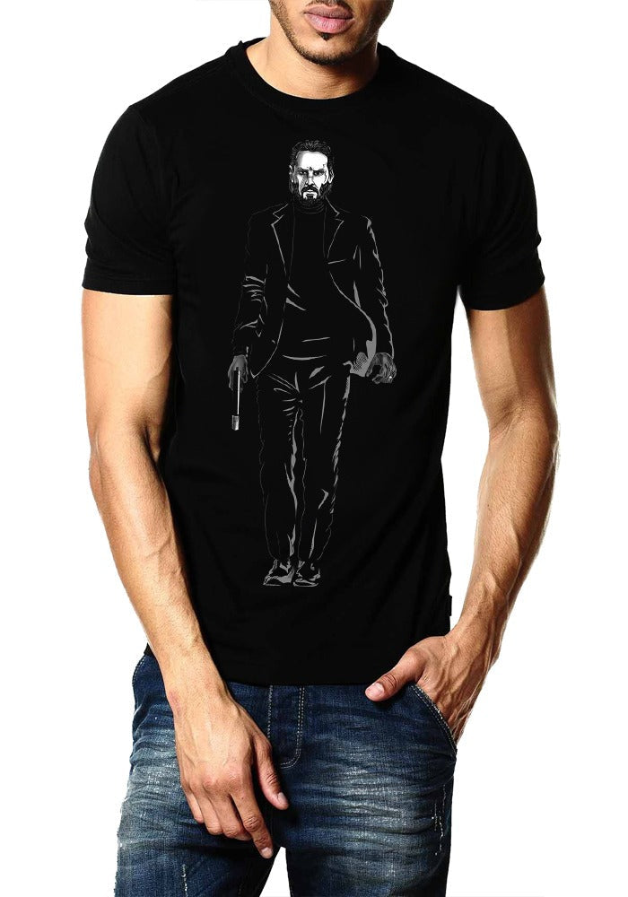 John Wick Black Half Sleeve T-Shirt Style004 Hoodie, Sweatshirt | PureTeeCo.com